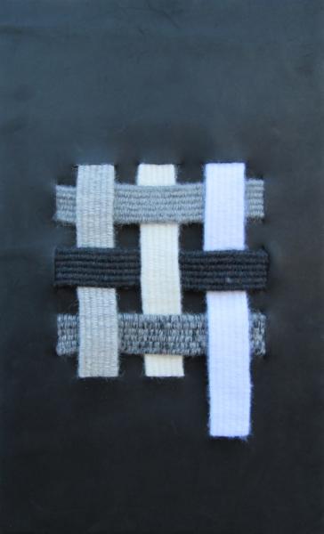 Blanc et Noir au carr - 2013 - 0,32 x 0,51 - Laine sur cuir