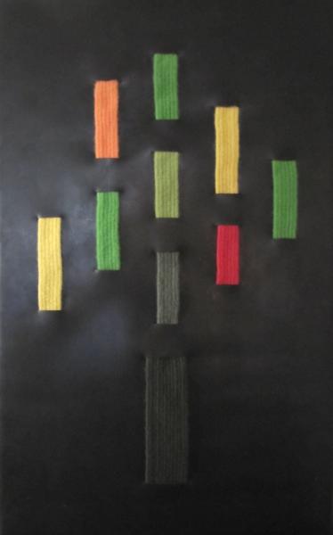 Baum des Lebens - 2013 - 0,48 x 0,85 - Wolle auf Leder