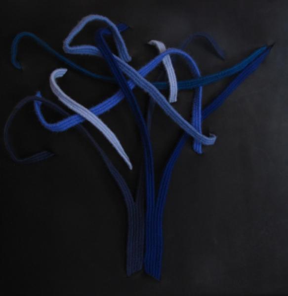Bleu rv - 2014 - Laine sur cuir - 0,69 x 0,69